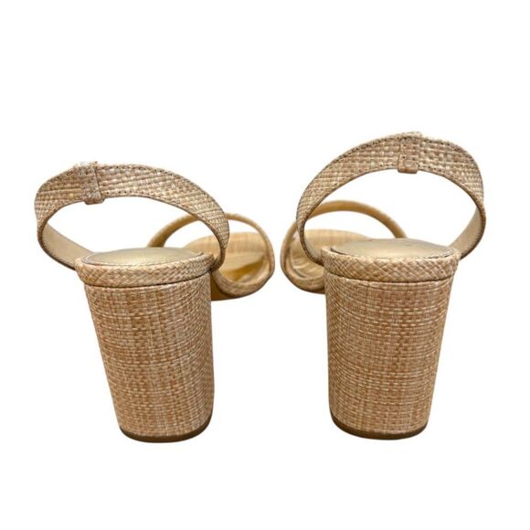 Lilly Pulitzer May Nude Bamboo Inspired Ankle Strap Block Heel Sandal Size 9 - Picture 3 of 9